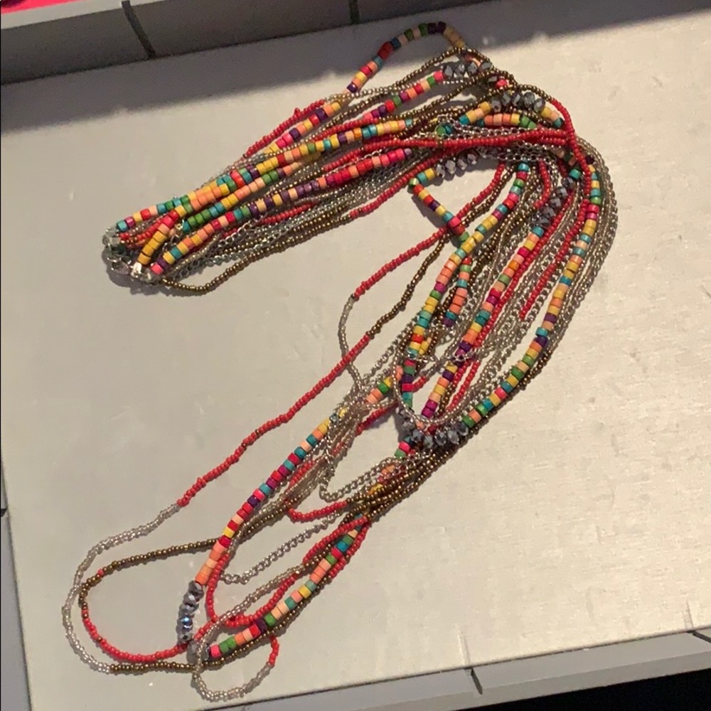 Intricately Beaded Multistrand Statement Necklace - image 3